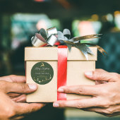 Sticker Rond Joyeux Noël Vert traditionnel