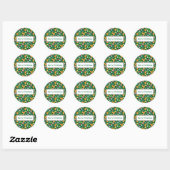 Sticker Rond Joyeux Noël Vert vacances Design à thème (Feuille)