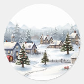 Sticker Rond Joyeux Noël vintage (Devant)