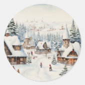 Sticker Rond Joyeux Noël vintage (Devant)