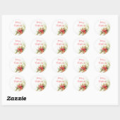Sticker Rond Joyeux Noël Vintage (Feuille)