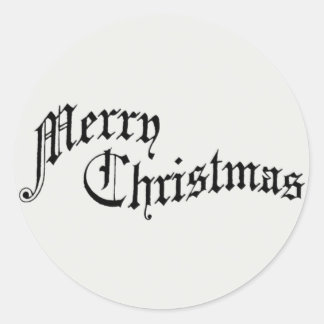Sticker Rond Joyeux Noël Vintage Vieux Style Typographie