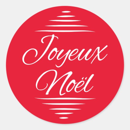Sticker Rond Joyeux Noel - voeux de Noël français (Devant)