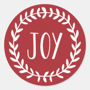 Sticker Rond Joyeux Noël Wreath Holiday