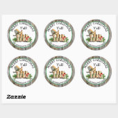 Sticker Rond Joyeux Noël Y'all Country et Western Rustic (Feuille)
