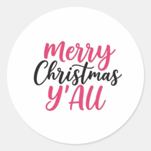 Sticker Rond Joyeux Noël Y'All Décorative Céramique Ornements
