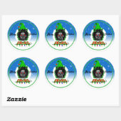 Sticker Rond Joyeux Noël Zombie (Feuille)