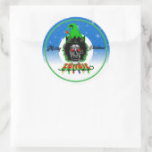 Sticker Rond Joyeux Noël Zombie (Sac)