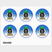 Sticker Rond Joyeux Noël Zombie Script Blanc (Feuille)