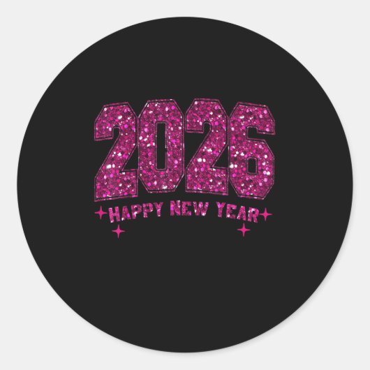 Sticker Rond Joyeux Nouvel An 2026 Feu d'artifice Famille Eve X (Devant)