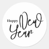 Sticker Rond Joyeux Nouvel An Blanc Simple (Devant)
