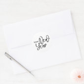 Sticker Rond Joyeux Nouvel An Blanc Simple (Enveloppe)