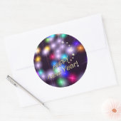 Sticker Rond Joyeux Nouvel An Lumières Étoiles (Enveloppe)