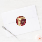 Sticker Rond Joyeux Nouvel An-Rouge et Or- (Enveloppe)