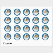 Sticker Rond Joyeux oeuf de lapin de Pâques (Feuille)