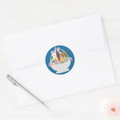 Sticker Rond Joyeux oeuf de lapin de Pâques (Enveloppe)