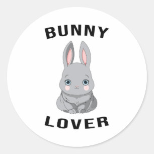 Sticker Rond Joyeux Oeuf de Pâques printemps mignonne Bunny Lov