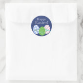 Sticker Rond Joyeux oeufs de Pâques (Sac)
