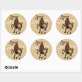 Sticker Rond Joyeux Okapi ! (Feuille)