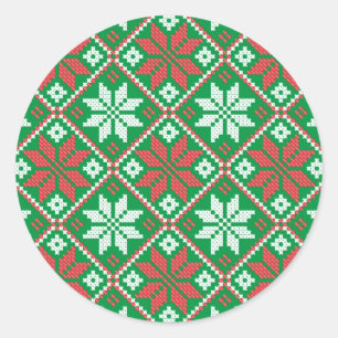 Sticker Rond Joyeux ornement de Noël