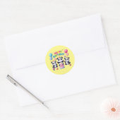 Sticker Rond Joyeux Pandas d'anniversaire (Enveloppe)