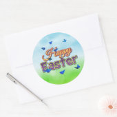 Sticker Rond Joyeux papillons de Pâques (Enveloppe)