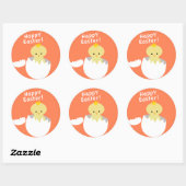 Sticker Rond Joyeux Pâques (Feuille)