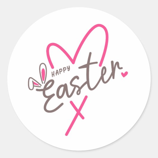 Sticker Rond Joyeux Pâques à la famille (Devant)