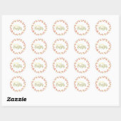 Sticker Rond Joyeux Pâques fleurie/fleurs (Feuille)