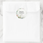 Sticker Rond Joyeux Pâques Joyeux printemps aquarelle Floral (Sac)