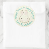 Sticker Rond Joyeux Pâques Joyeux Printemps pastel mignon lapin (Sac)