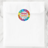 Sticker Rond Joyeux Pâques pour vous ! Rainbow Pâques (Sac)