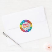 Sticker Rond Joyeux Pâques pour vous ! Rainbow Pâques (Enveloppe)