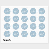 Sticker Rond Joyeux Pastel Blue Script Noël (Feuille)