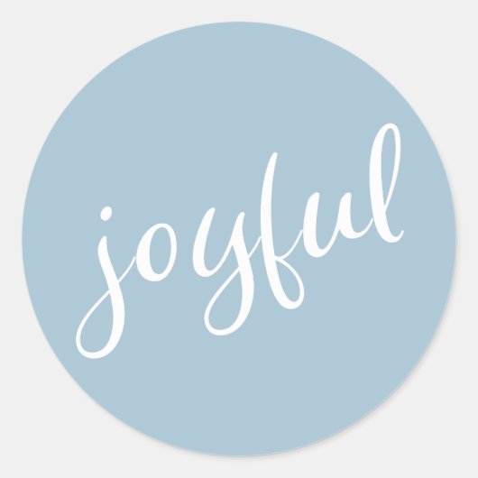 Sticker Rond Joyeux Pastel Blue Script Noël (Devant)