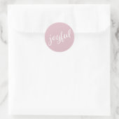 Sticker Rond Joyeux Pastel Pink Script Noël (Sac)
