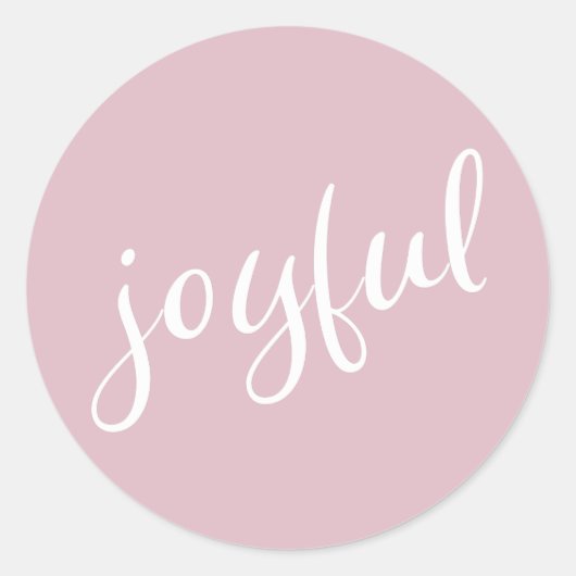 Sticker Rond Joyeux Pastel Pink Script Noël (Devant)