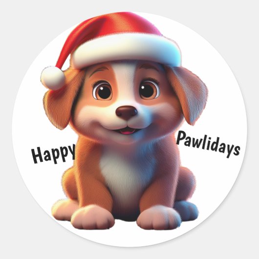 Sticker Rond Joyeux Pawliday (Devant)