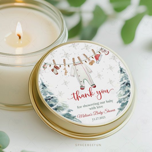 Sticker Rond Joyeux petit Baby shower