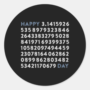 Sticker Rond Joyeux Pi Day 100 chiffres Math Geek Funny Pi Day 