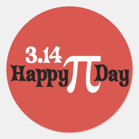 Sticker Rond Joyeux Pi Day 3.14 - 14 mars (Devant)