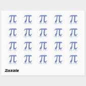 Sticker Rond Joyeux Pi Day Blue Swirls 2 (Feuille)
