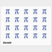 Sticker Rond Joyeux Pi Day Dark Blue Swirls (Feuille)