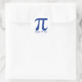 Sticker Rond Joyeux Pi Day Dark Blue Swirls (Sac)