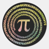 Sticker Rond Joyeux Pi Day Funny School Math Spiral Texte (Devant)