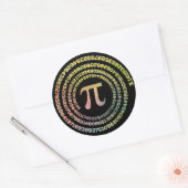 Sticker Rond Joyeux Pi Day Funny School Math Spiral Texte (Enveloppe)