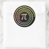 Sticker Rond Joyeux Pi Day Funny School Math Spiral Texte (Sac)
