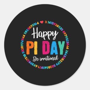 Sticker Rond Joyeux Pi Day Pie Funny Math Enseignant Enseignant