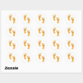 Sticker Rond Joyeux pied orange (Feuille)