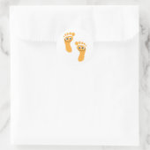 Sticker Rond Joyeux pied orange (Sac)